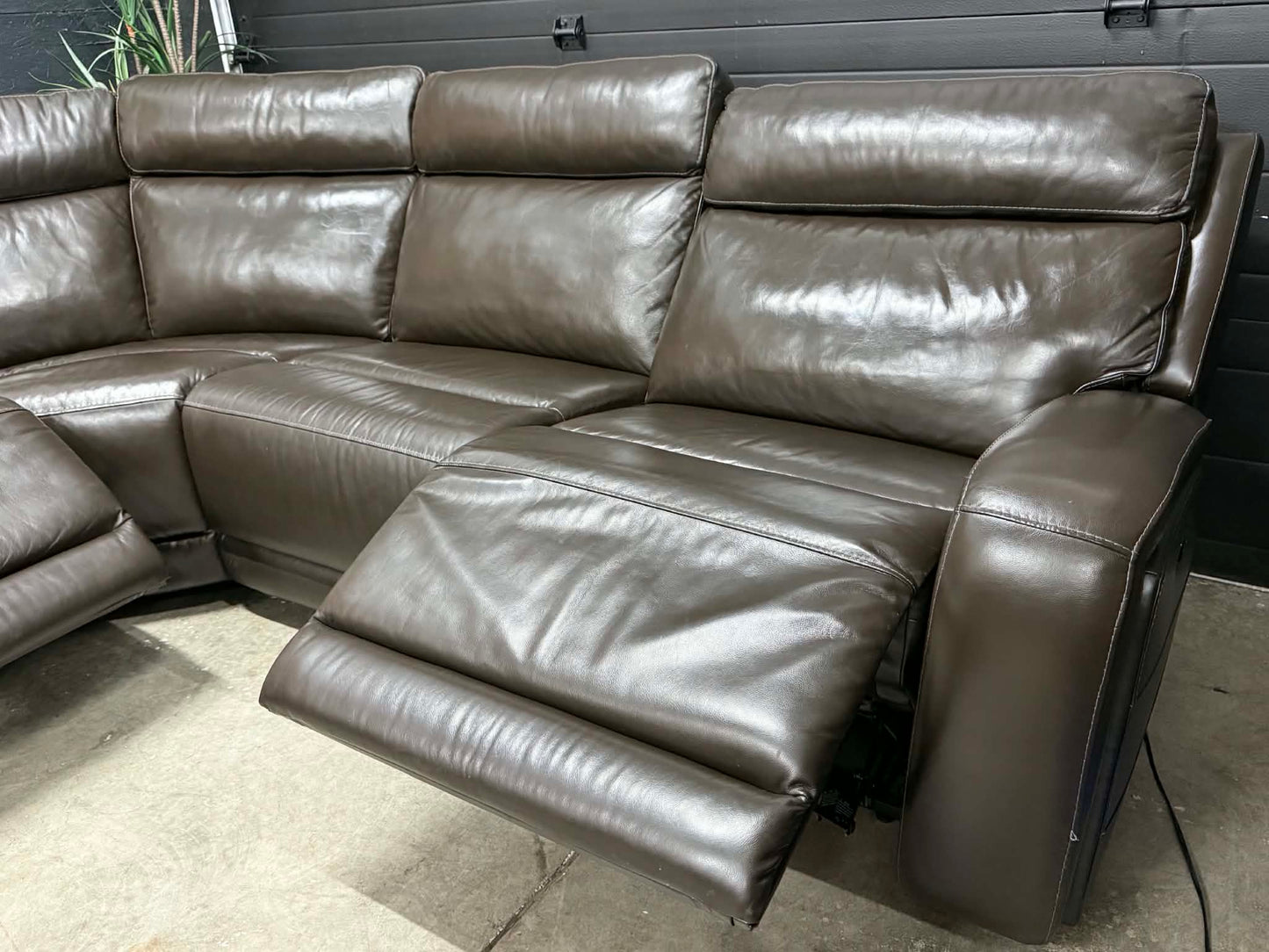 3 Power Reclining Genuine Leather Sectional