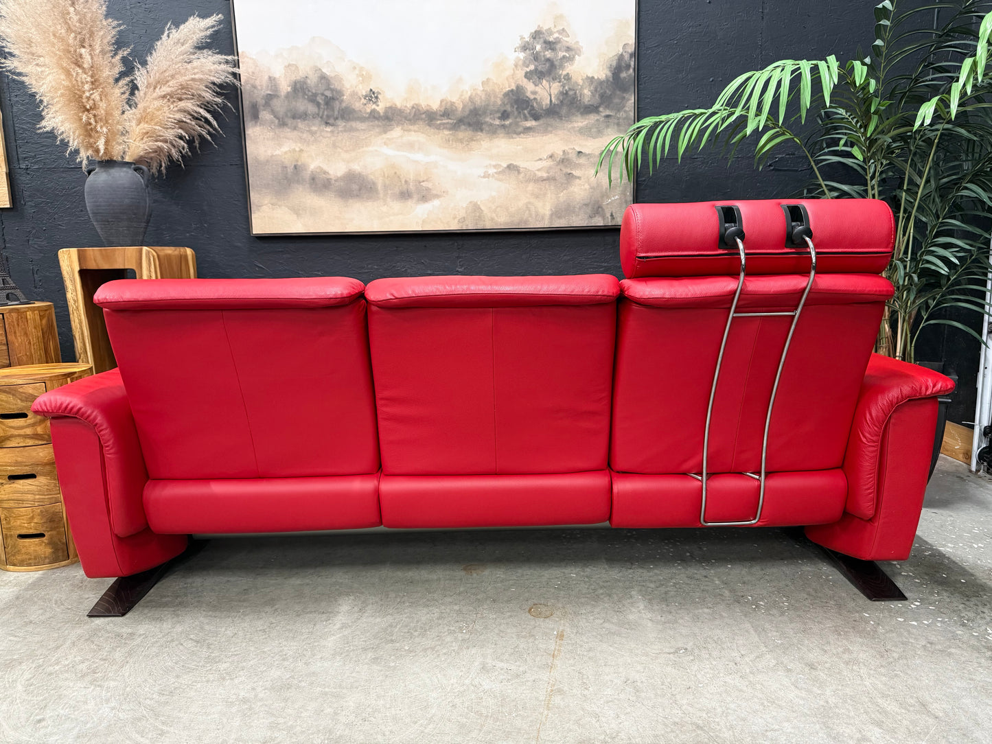 Stressless Ekornes Rocking Genuine Leather Sofa