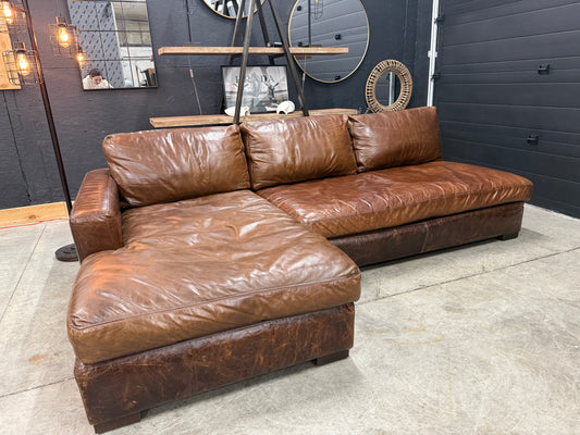 Restoration Hardware Maxwell Distressed Leather Sectional