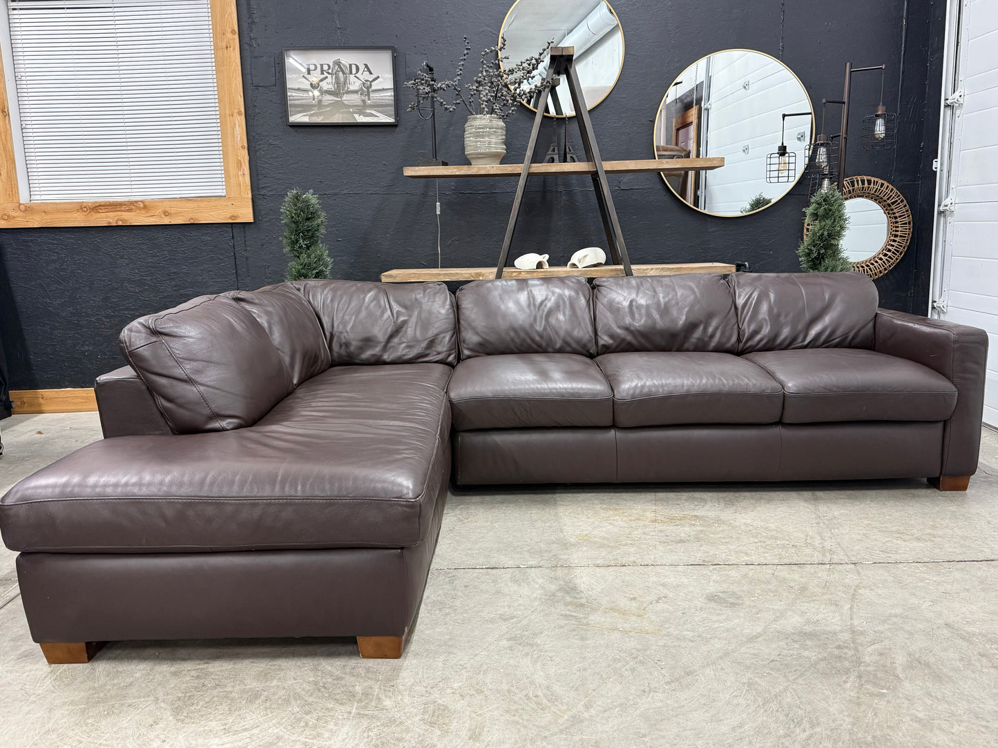 Natuzzi Genuine Leather Sectional