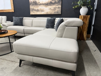 Power Reclining Genuine Top Grain Leather Sectional