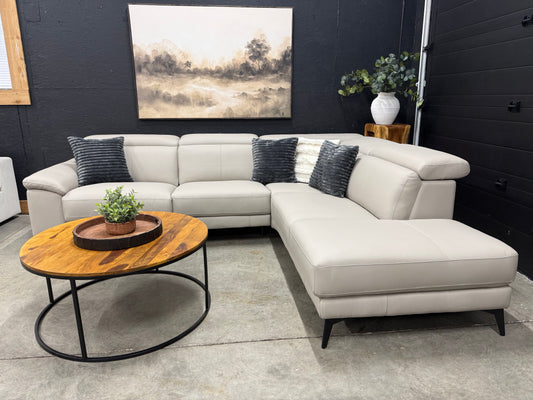 Power Reclining Genuine Top Grain Leather Sectional