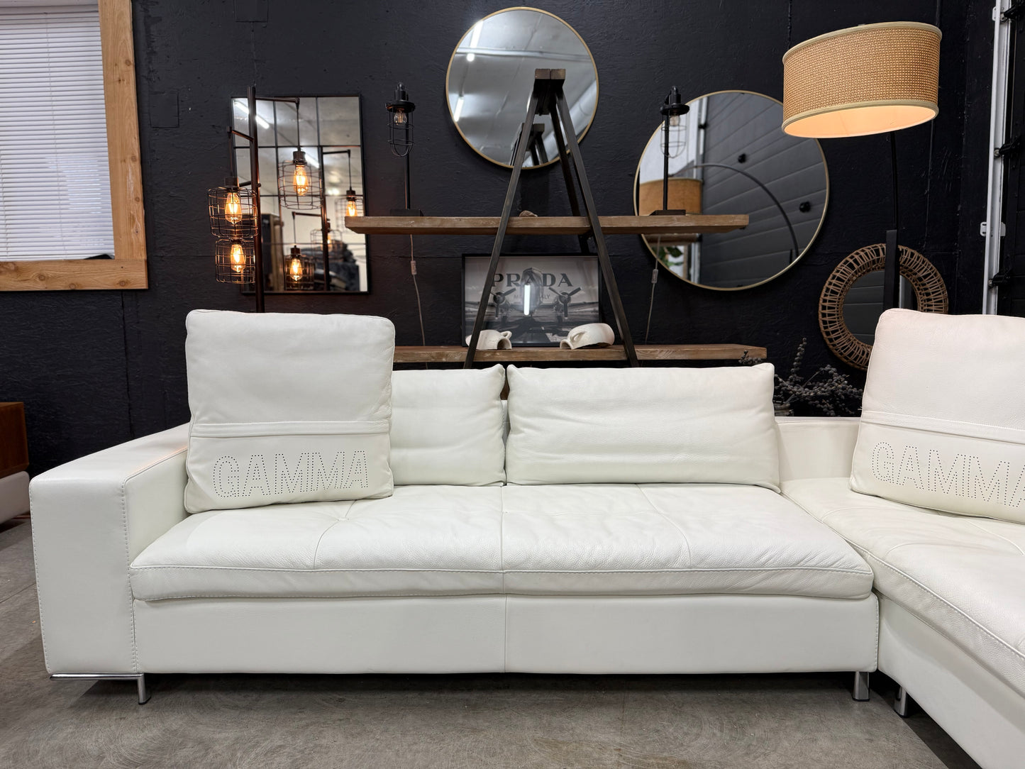 Gamma Arredamenti HighEnd Italian Full Grain Leather Sectional