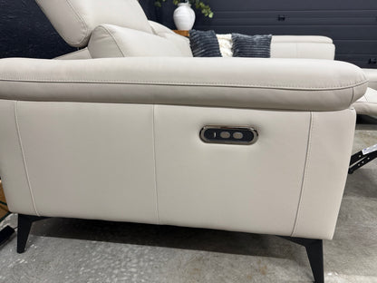 Power Reclining Genuine Top Grain Leather Sectional