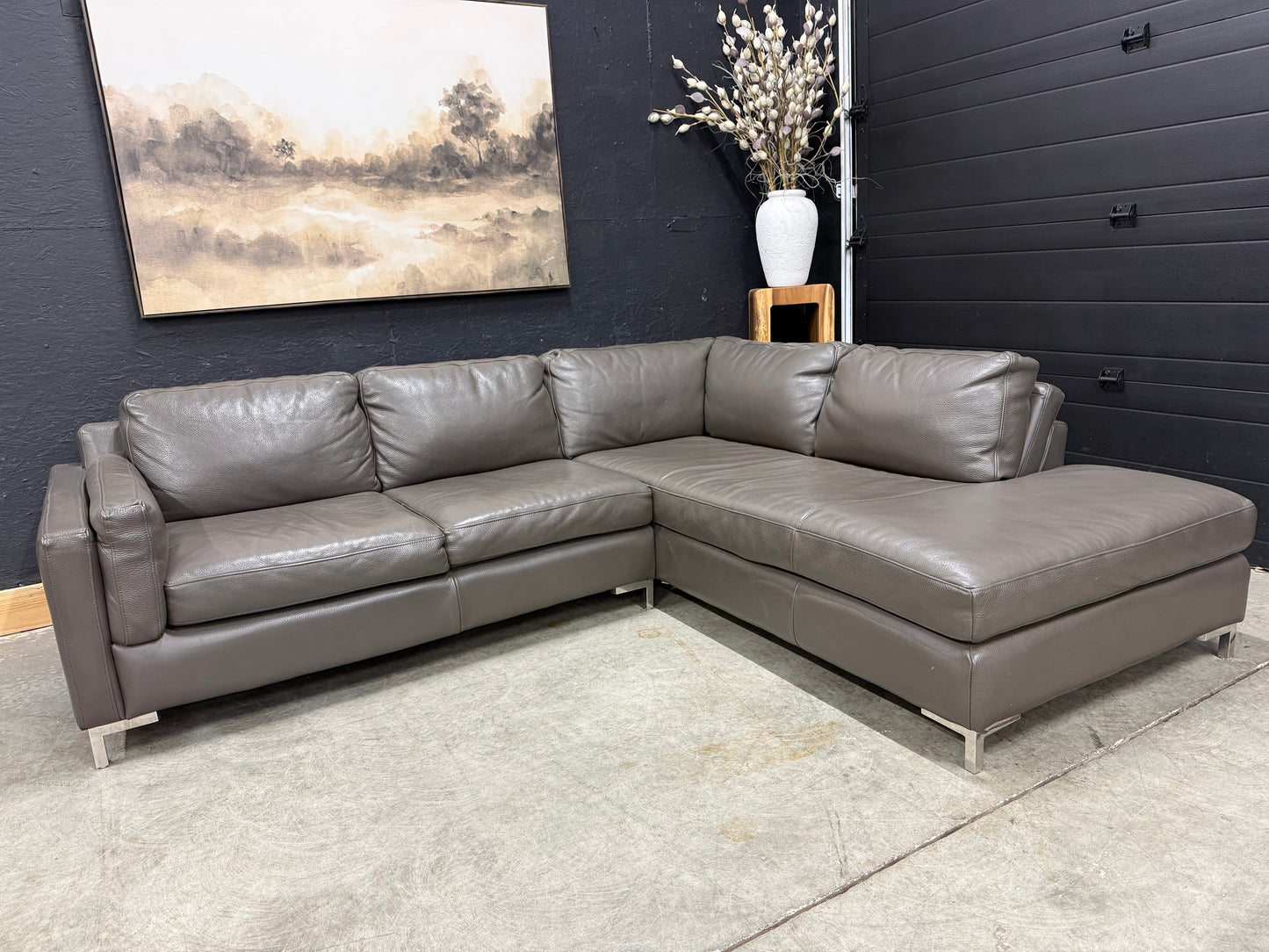 Scan Design Genuine Full Grain Leather Sectional