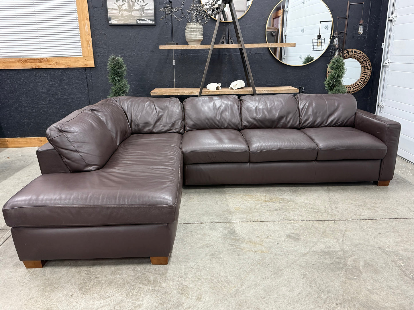 Natuzzi Genuine Leather Sectional