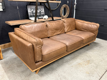 Article 100% Tan Genuine Leather Sofa