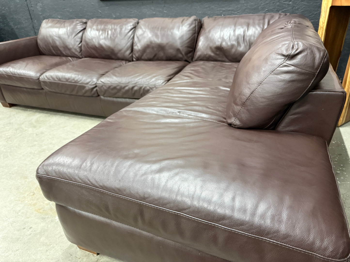 Natuzzi Brown Leather Sectional