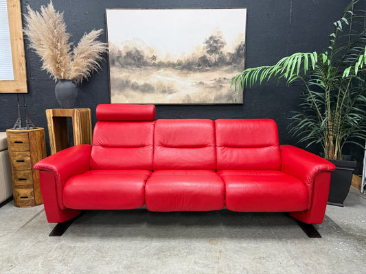 Stressless Ekornes Rocking Genuine Leather Sofa