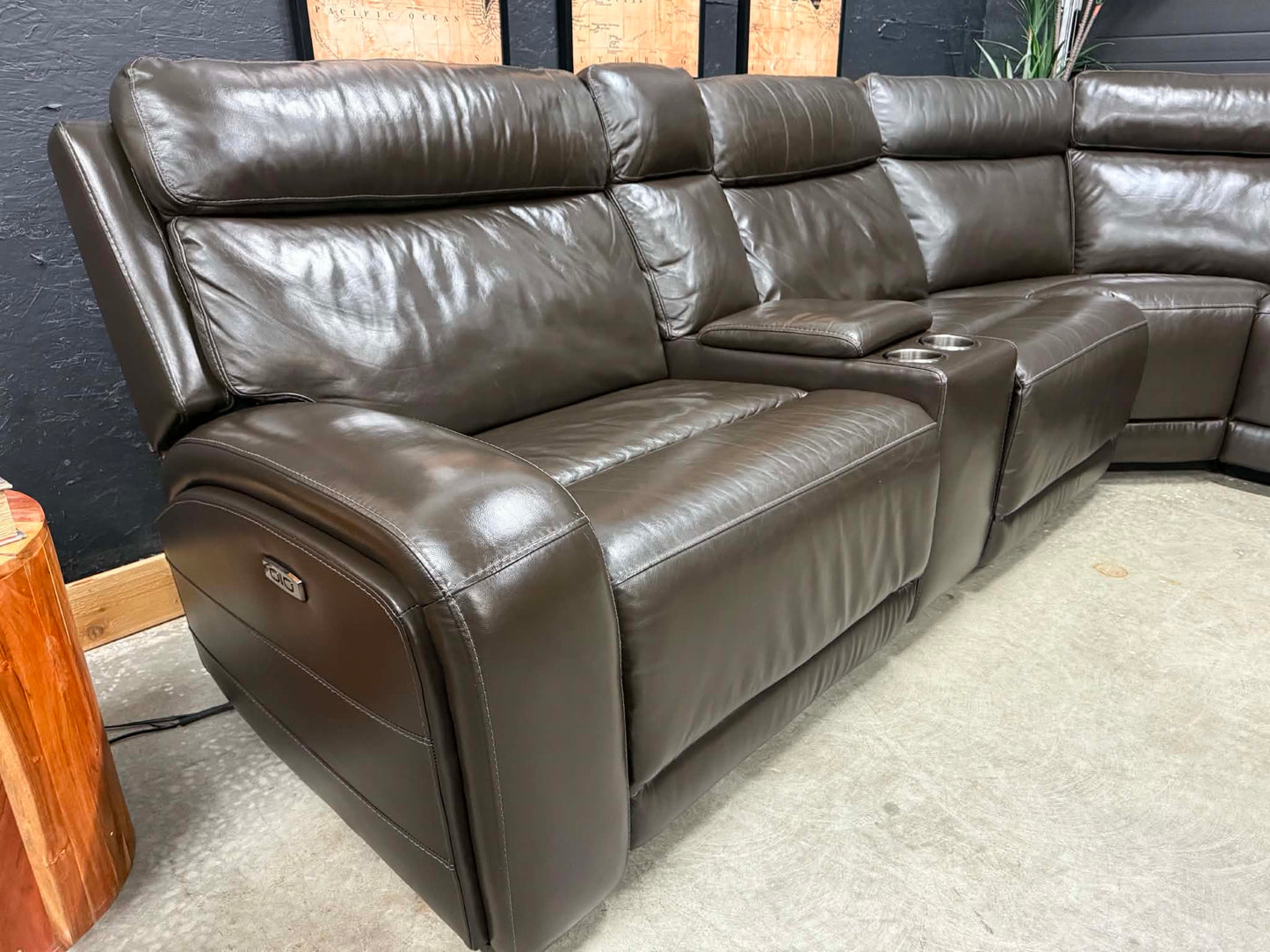 3 Power Reclining Genuine Leather Sectional