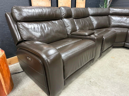 3 Power Reclining Genuine Leather Sectional