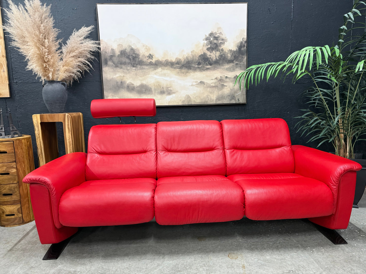 Stressless Ekornes Rocking Genuine Leather Sofa