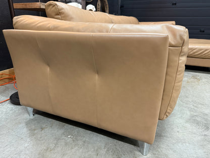 Muse&Merchant Cognac Genuine Leather Sectional