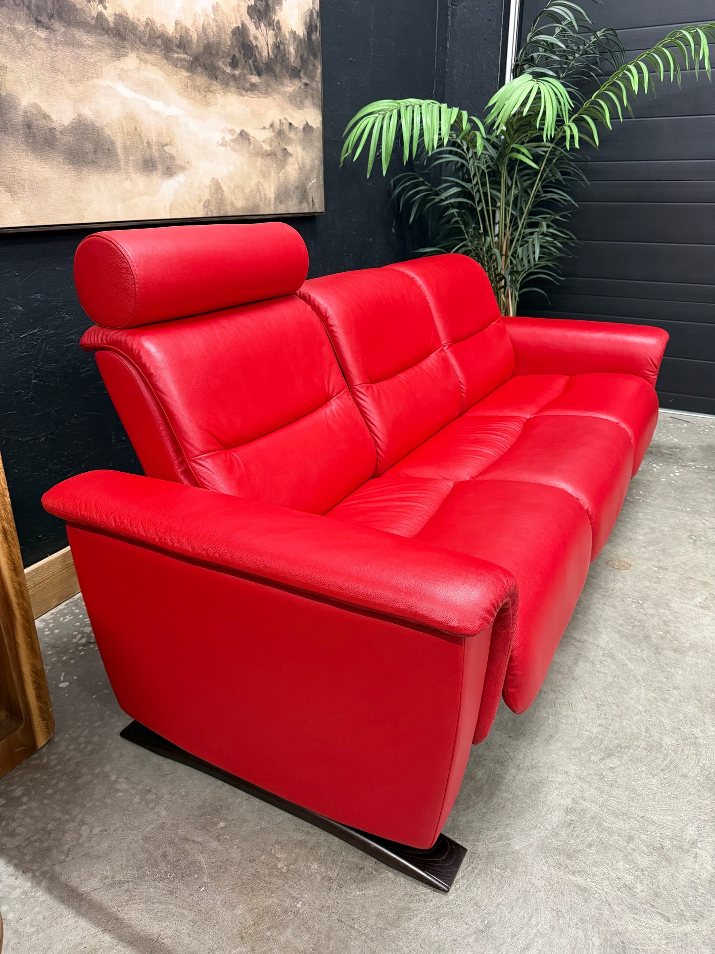 Stressless Ekornes Rocking Genuine Leather Sofa