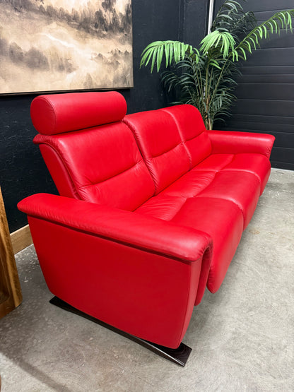 Stressless Ekornes Rocking Genuine Leather Sofa
