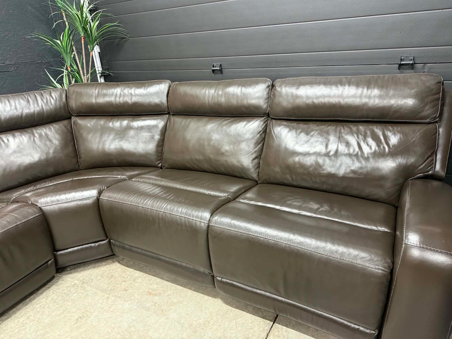 3 Power Reclining Genuine Leather Sectional