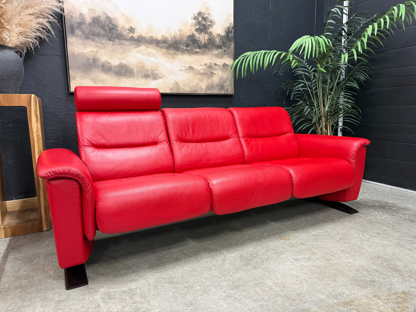 Stressless Ekornes Rocking Genuine Leather Sofa