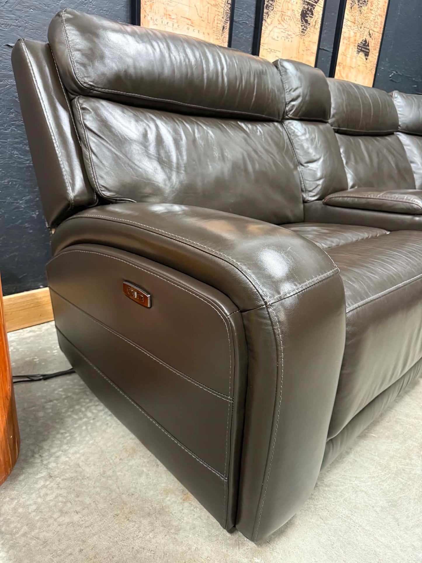 3 Power Reclining Genuine Leather Sectional