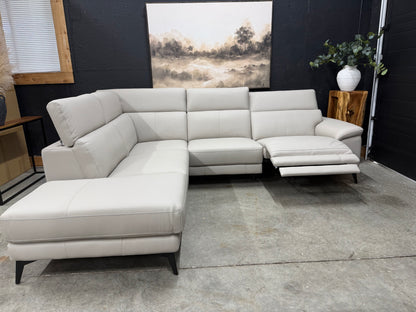 Power Reclining Genuine Top Grain Leather Sectional