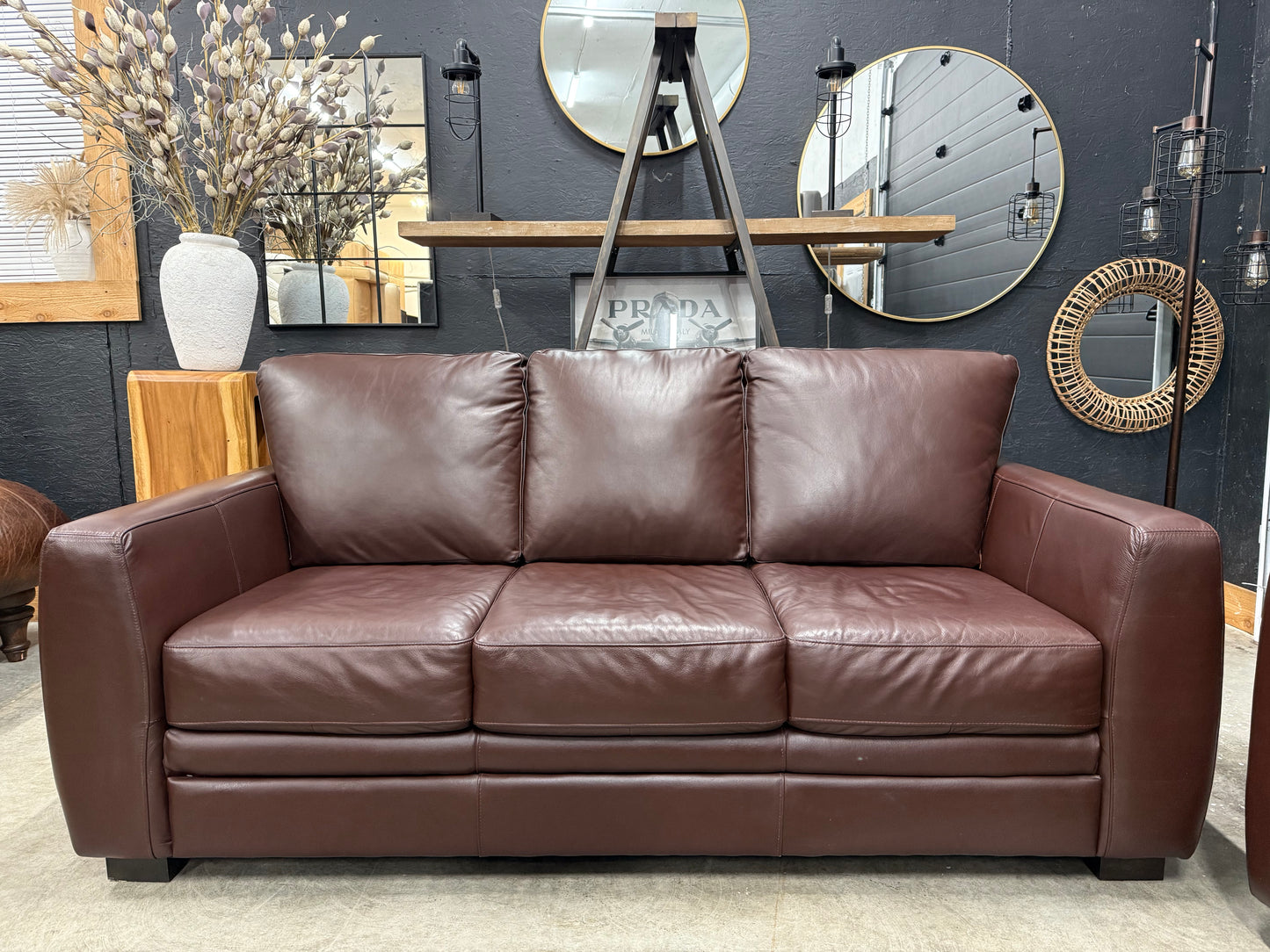 Campio RawHide Brown Leather Sofa Set