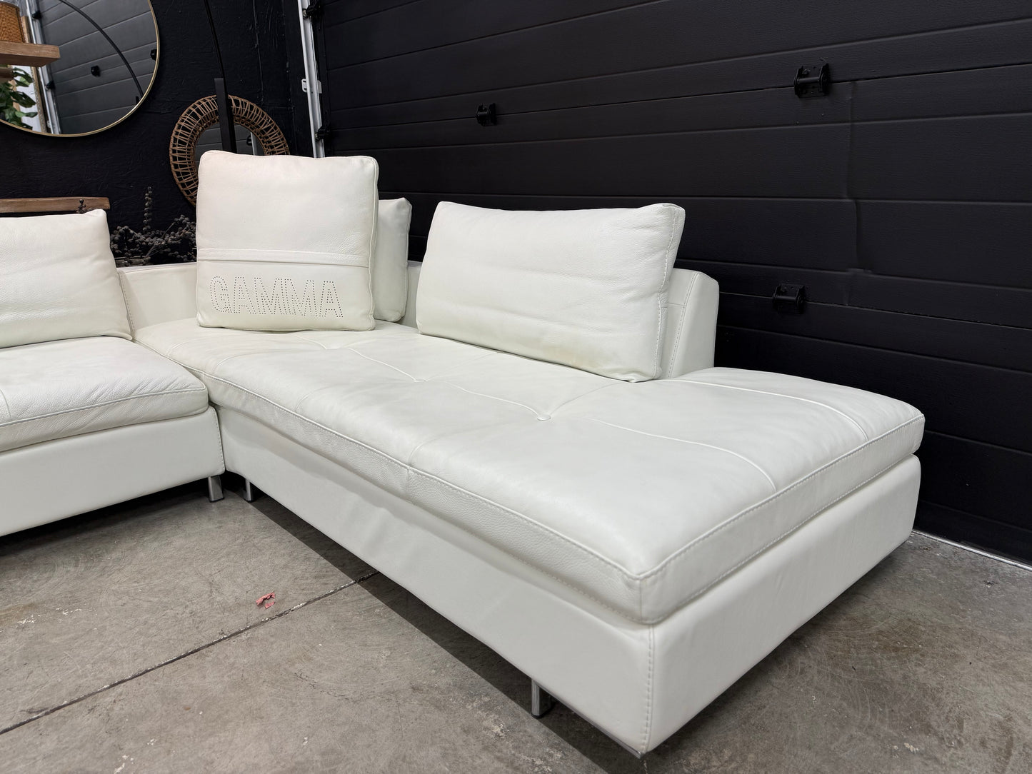 Gamma Arredamenti HighEnd Italian Full Grain Leather Sectional