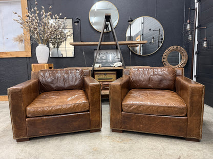 Restoration Hardware Distressed Leather Chairs