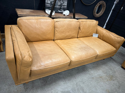 Article 100% Tan Genuine Leather Sofa