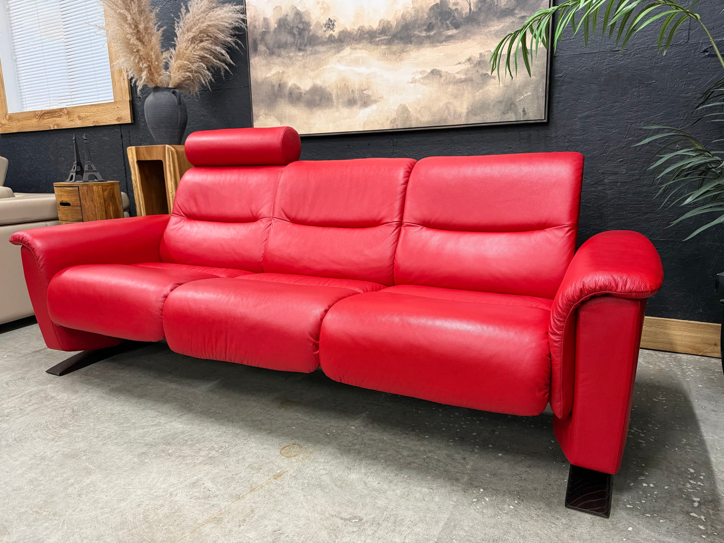 Stressless Ekornes Rocking Genuine Leather Sofa