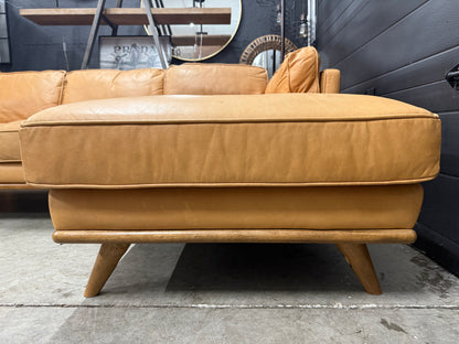 Article Tan 100% Genuine Leather Sectional