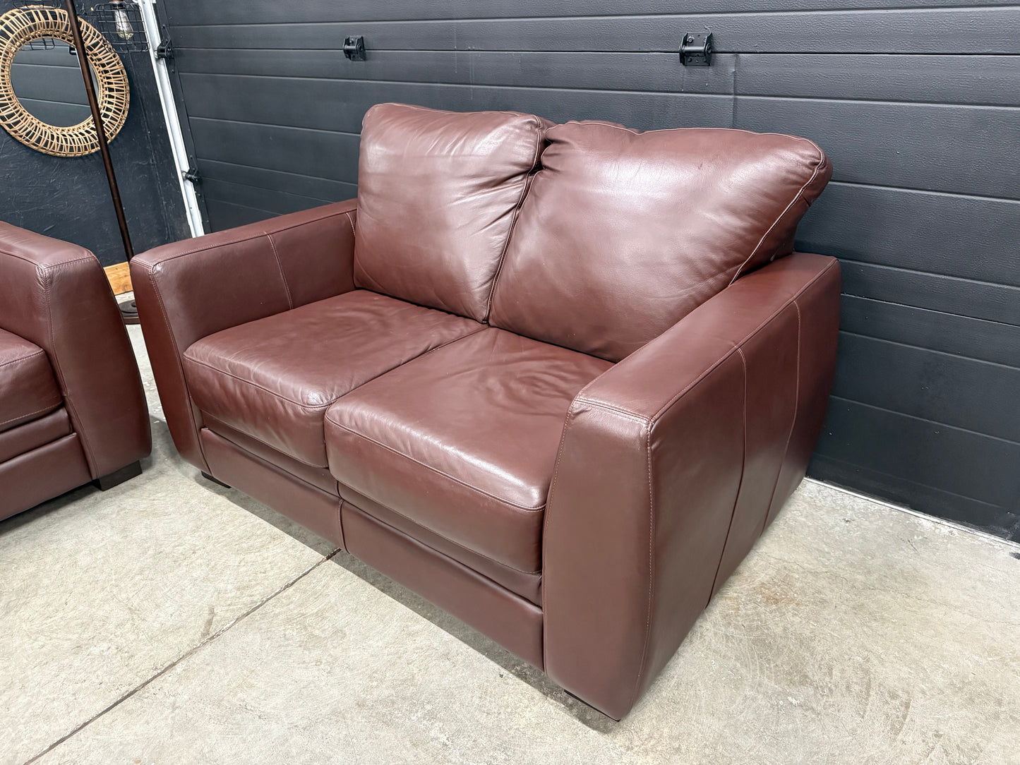 Campio RawHide Brown Leather Sofa Set