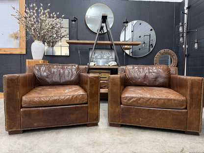Restoration Hardware Distressed Leather Chairs