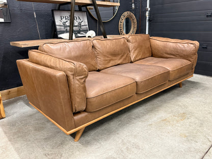 Article 100% Brown Genuine Leather Sofa