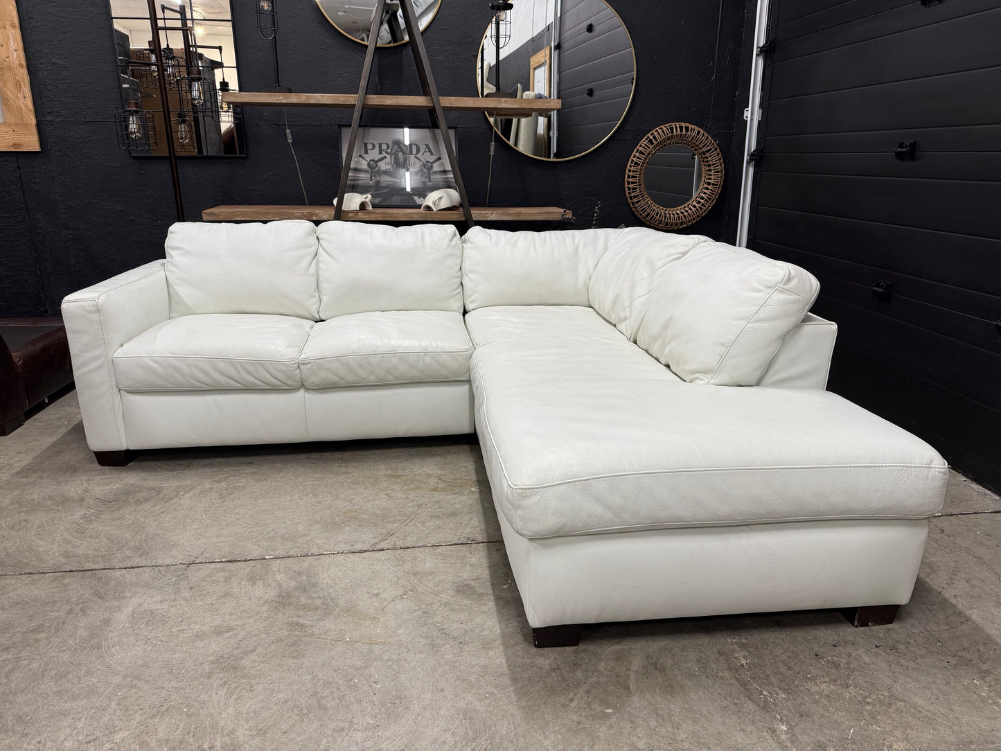Natuzzi Genuine Grain Leather Sectional