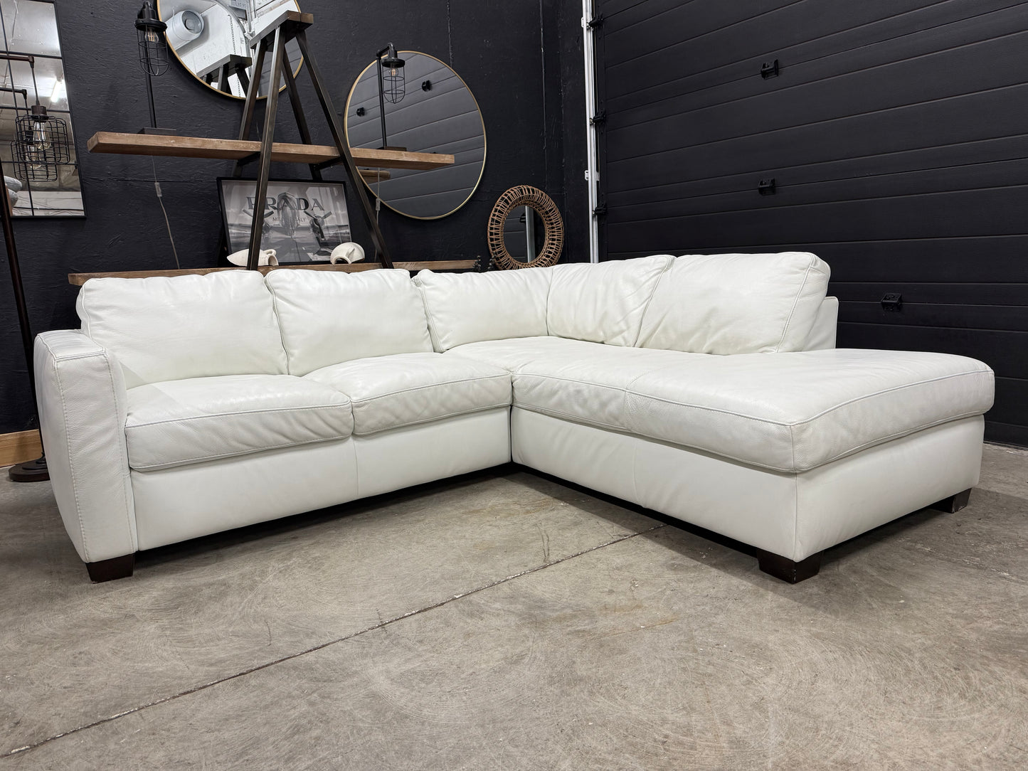 Natuzzi Genuine Grain Leather Sectional