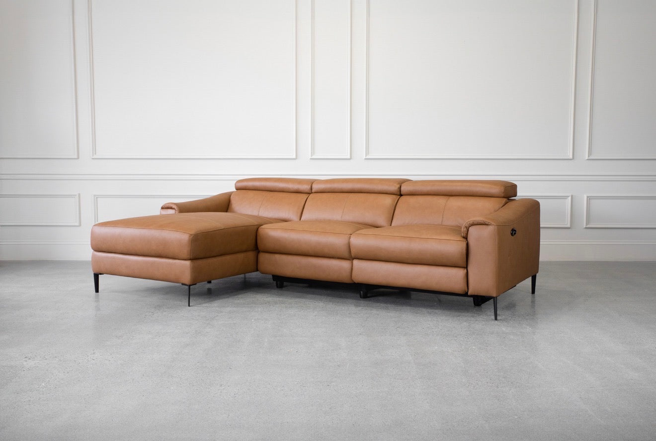 Scan Design Power Reclining Genuine Leather Sectional