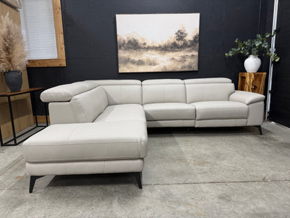 Power Reclining Genuine Top Grain Leather Sectional