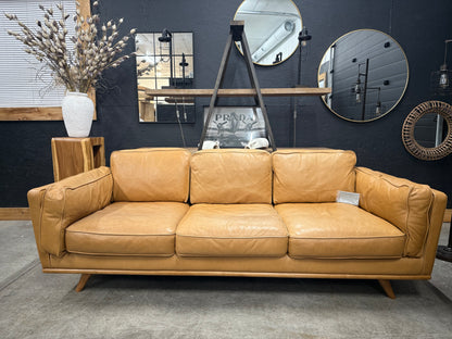 Article 100% Tan Genuine Leather Sofa