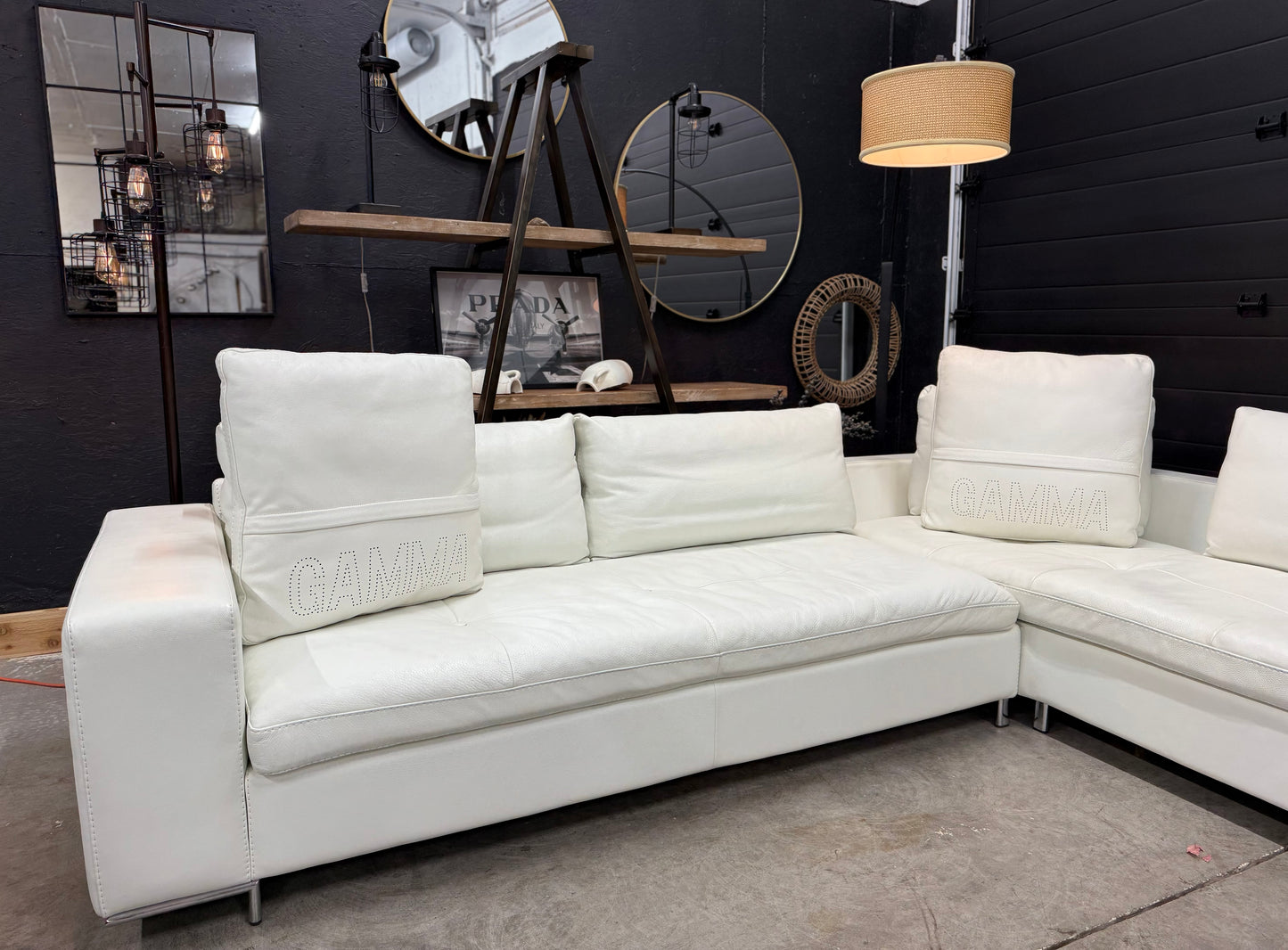 Gamma Arredamenti HighEnd Italian Full Grain Leather Sectional