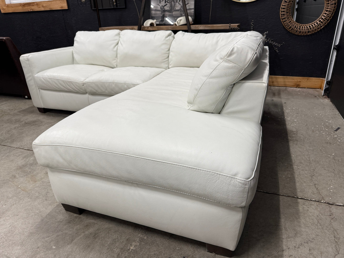 Natuzzi Genuine Grain Leather Sectional