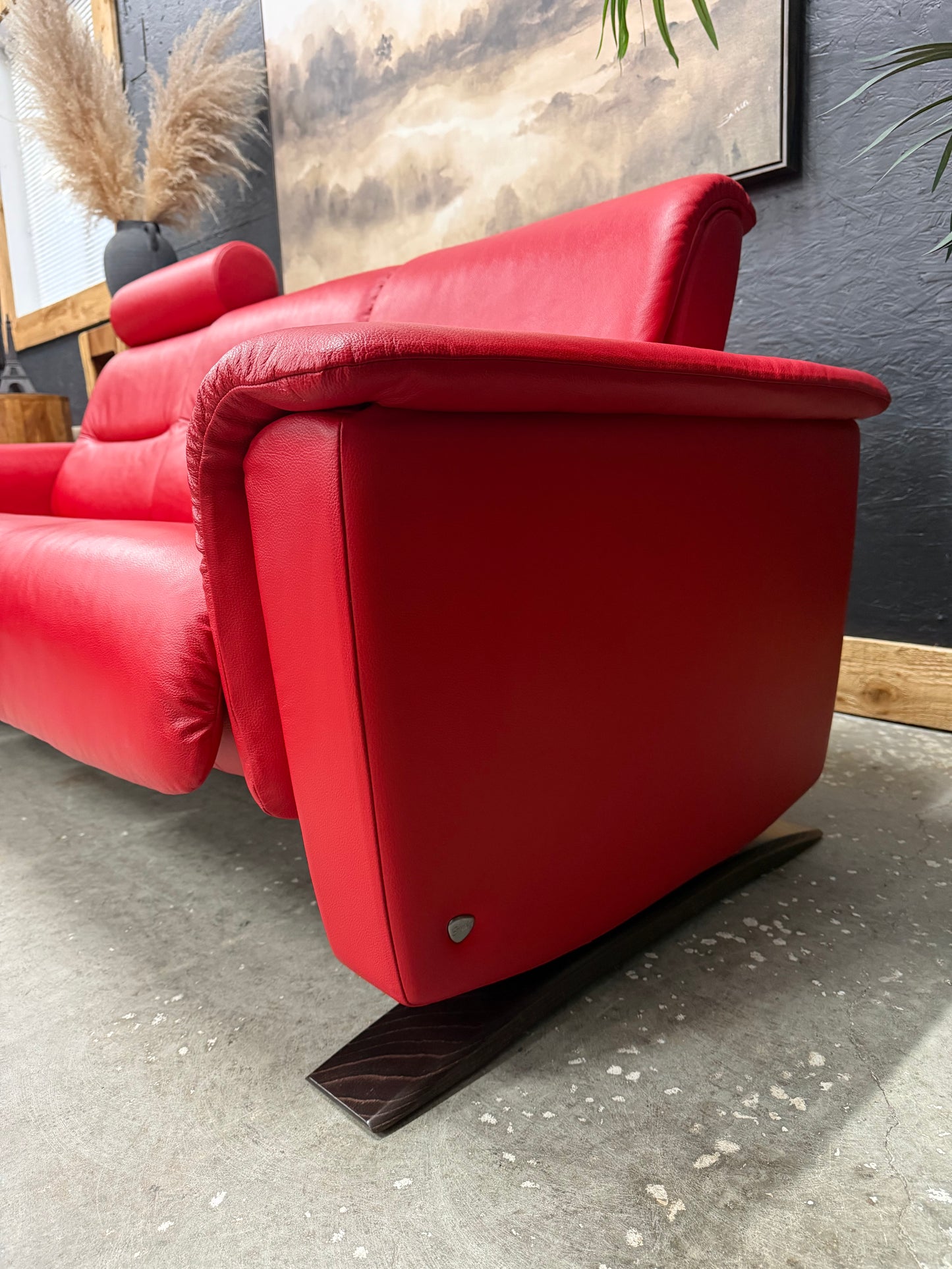 Stressless Ekornes Rocking Genuine Leather Sofa
