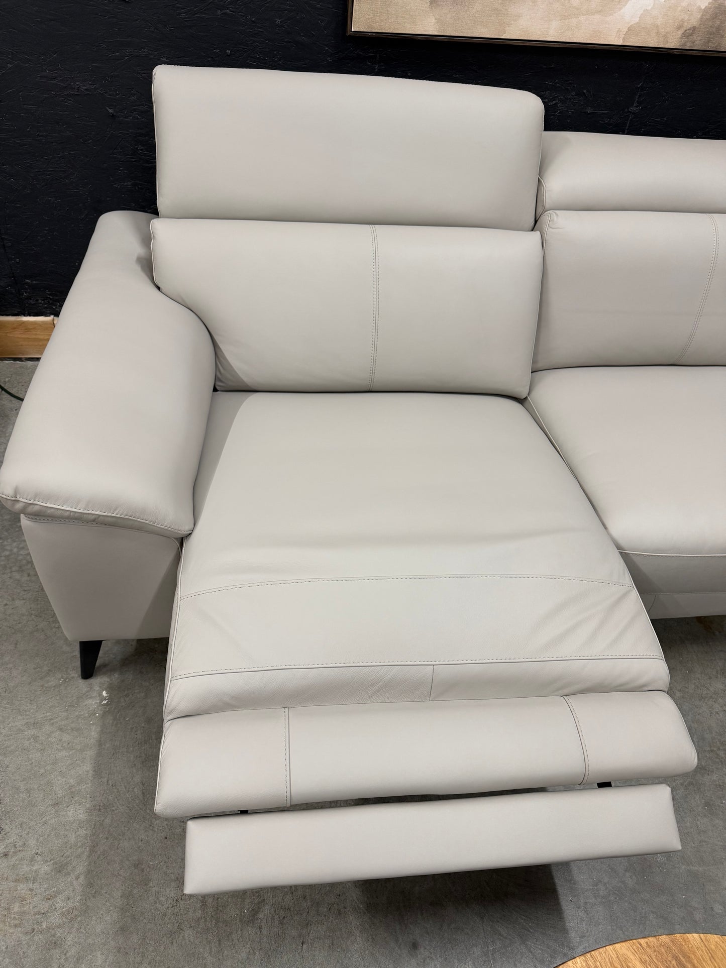 Power Reclining Genuine Top Grain Leather Sectional