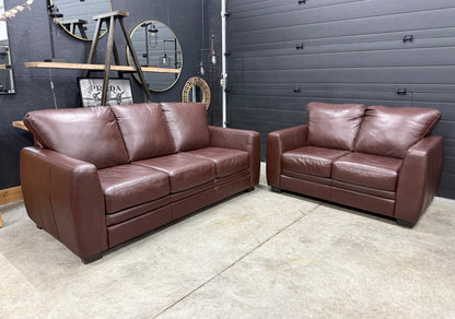 Campio RawHide Brown Leather Sofa Set