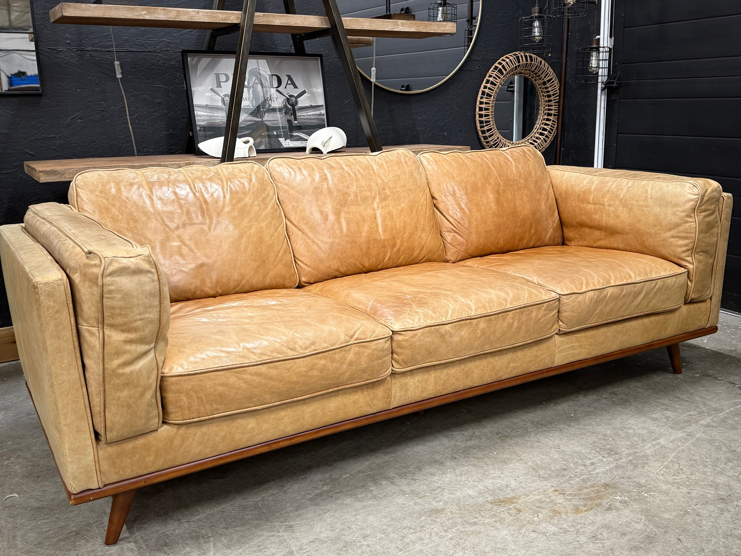 Article 100% Genuine Distressed Leather Sofa