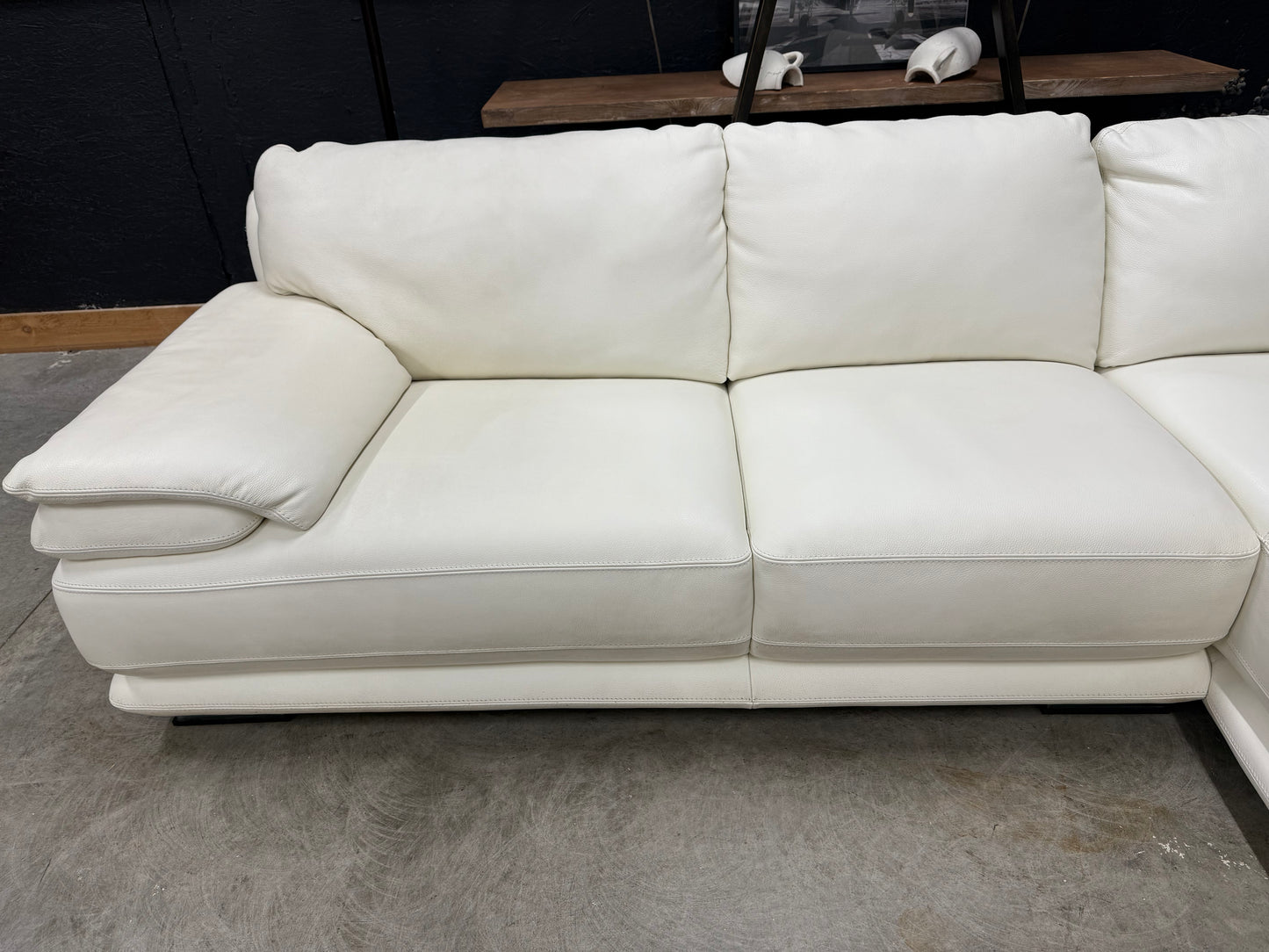 Chateau dA’x Cream Full Grain Leather Sectional