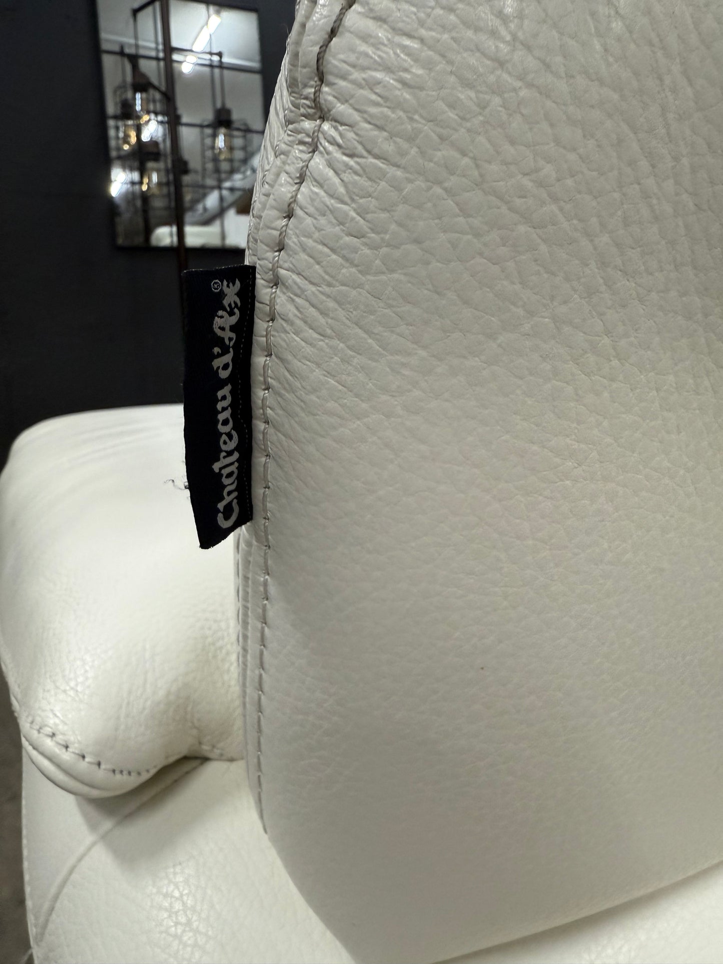 Chateau dA’x Cream Full Grain Leather Sectional