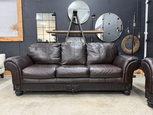 Ashley Genuine Leather Sofa Set